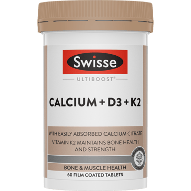 SWISSE ULTIBOOST CALCIUM + D3 + K2 60 TABLETS
