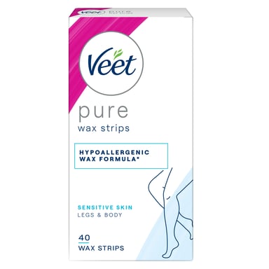 VEET PURE COLD WAX STRIPS LEGS & BODY SENSITIVE SKIN 40 PACK