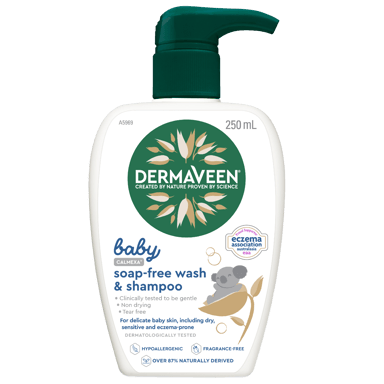 DERMAVEEN BABY CALMEXA SOAP FREE WASH & SHAMPOO 250ML