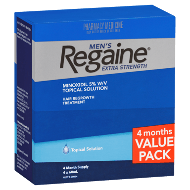 REGAINE MENS EXTRA STRENGTH TREATMENT SOLUTION 5% 60ML 4 PACK