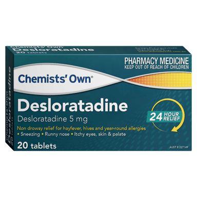 CHEMISTS OWN DESLORATADINE ALLERGY & HAYFEVER 20 TABLETS