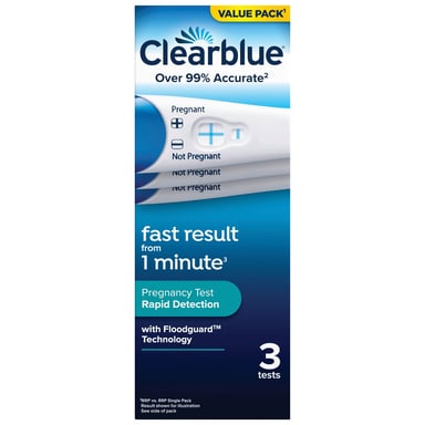 CLEARBLUE VISUAL RAPID PREGNANCY TEST 3 PACK