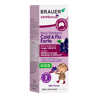 BRAUER SAMBUCUS COLD & FLU FORTE KIDS LIQUID 100ML