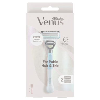 GILLETTE VENUS FOR PUBIC HAIR & SKIN RAZOR + 2 BLADES