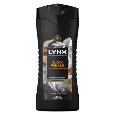 LYNX BODY WASH BLACK VANILLA 360ML
