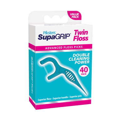 PIKSTERS SUPAGRIPS FLOSS PICKS TWIN 40 PACK