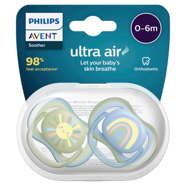 AVENT ULTRA AIR SOOTHER MIX 0-6MTHS 2 PACK