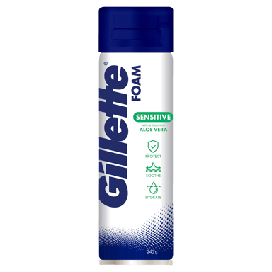 GILLETTE SHAVING FOAM SENSITIVE ALOE VERA 245G