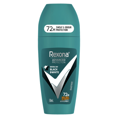 REXONA MEN ANTIPERSPIRANT ROLL ON BLACK &WHITE 72 HOUR 50ML