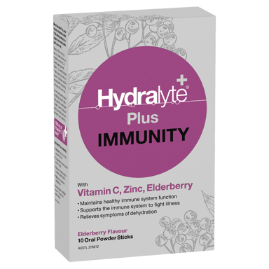 HYDRALYTE PLUS IMMUNITY ELDERBERRY SACHETS 10 PACK