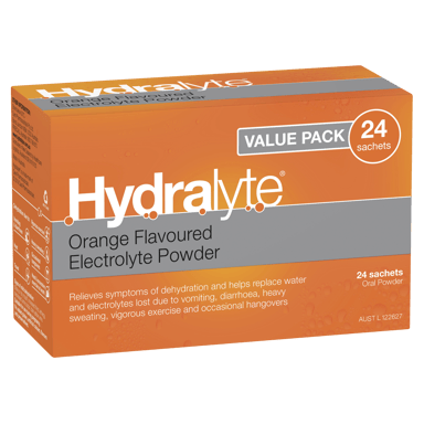 HYDRALYTE ORANGE SACHET 24 PACK