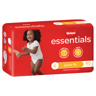 HUGGIES ESSENTIALS NAPPIES JUNIOR 40 PACK