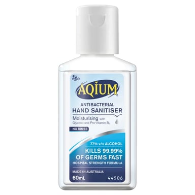 AQIUM ANTIBACTERIAL HAND SANITISER GEL BLUE 60ML