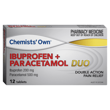 CHEMISTS OWN IBUPROFEN+PARACETAMOL DUO 12 TABLETS