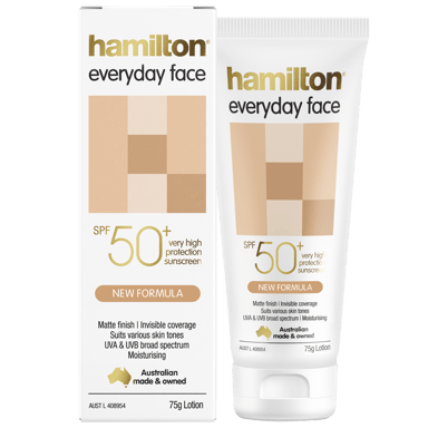 HAMILTON EVERY DAY FACE SUNSCREEN LOTION SPF50+ 75G