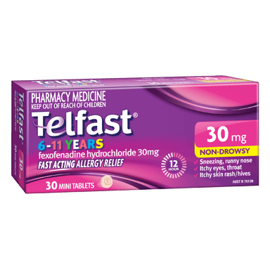 TELFAST KIDS 6-11 YEARS 30MG MINI 30 TABLETS