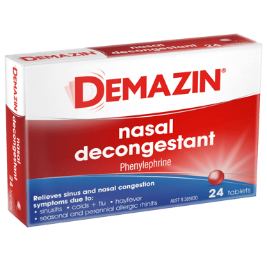 DEMAZIN NASAL DECONGESTANT 24 TABLETS