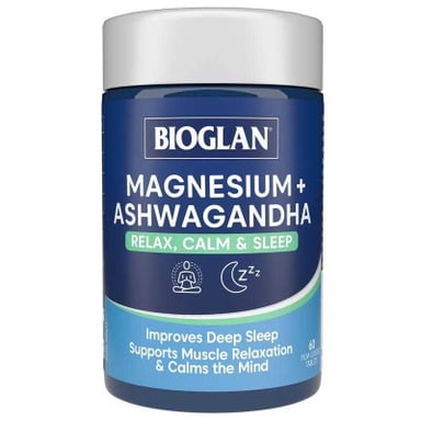 BIOGLAN MAGNESIUM + ASHWAGHANDA 60 TABLETS
