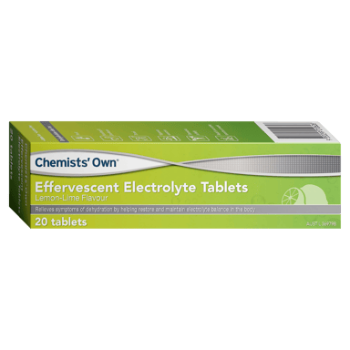 CHEMISTS OWN EFFERVESCENT ELECTROLYTE LEMON LIME 20 TABLETS