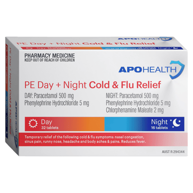 APOHEALTH PE DAY + NIGHT COLD & FLU RELIEF 48 TABLETS