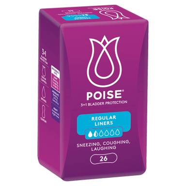 POISE 3-IN-1 LINER REGULAR 1.5D 26 PACK