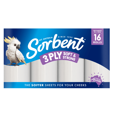 SORBENT TOILET PAPER SILKY WHITE 16 PACK