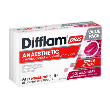 DIFFLAM PLUS ANAESTHETIC WILD BERRY 32 LOZENGES