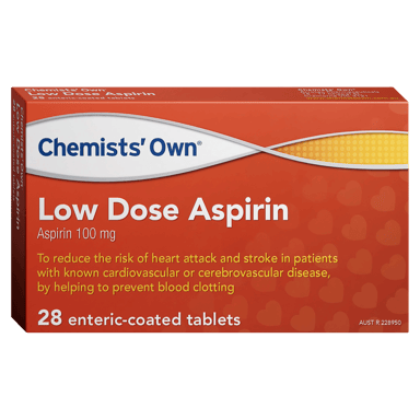 CHEMISTS OWN LOW DOSE ASPIRIN 100MG 28 TABLETS