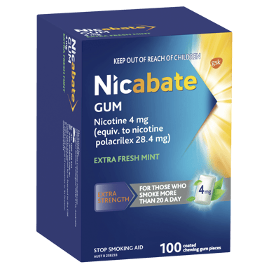 NICABATE EXTRA FRESH 4MG GUM 100 PACK