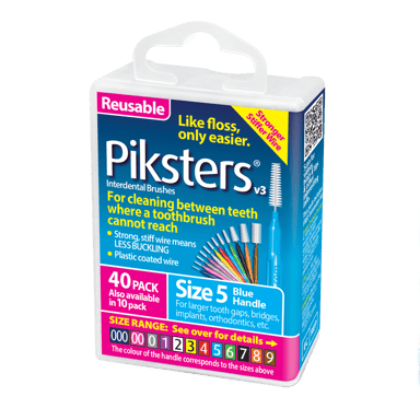 PIKSTERS INTERDENTAL BRUSH SIZE 5 BLUE 40 PACK