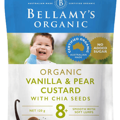 BELLAMYS ORGANIC VANILLA CUSTARD WITH CHIA TUBE 120G