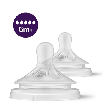 AVENT NATURAL RESPONSE TEATS FLOW 5 6MTHS+ 2 PACK