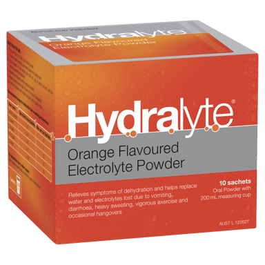 HYDRALYTE POWDER SACHETS ORANGE 10 PACK