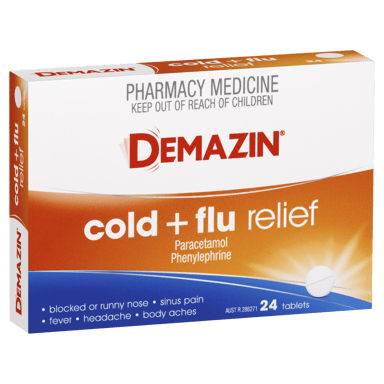 DEMAZIN COLD & FLU RELIEF PE 24 TABLETS