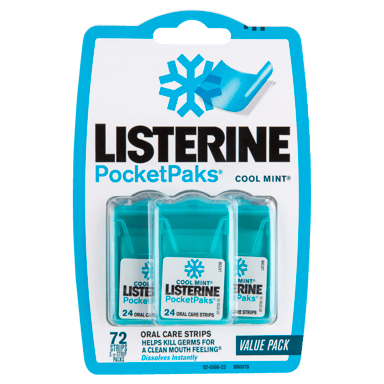 LISTERINE POCKETPAKS ORAL CARE STRIPS COOL MINT 72 PACK