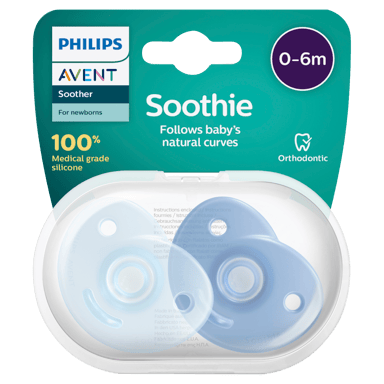 AVENT SOOTHIE SOOTHER NEWBORN 0-6MTHS BLUE 2 PACK