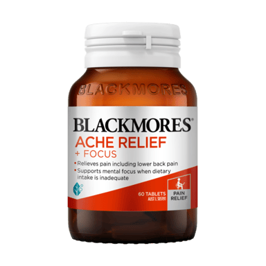 BLACKMORES ACHE RELIEF + FOCUS 60 TABLETS