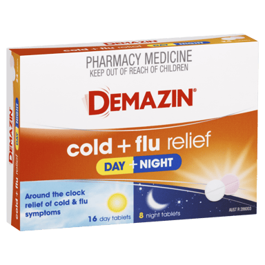 DEMAZIN DAY & NIGHT COLD & FLU PE 24 TABLETS
