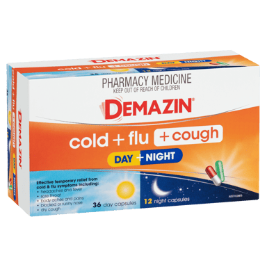DEMAZIN DAY & NIGHT COLD & FLU + COUGH PE 48 CAPSULES