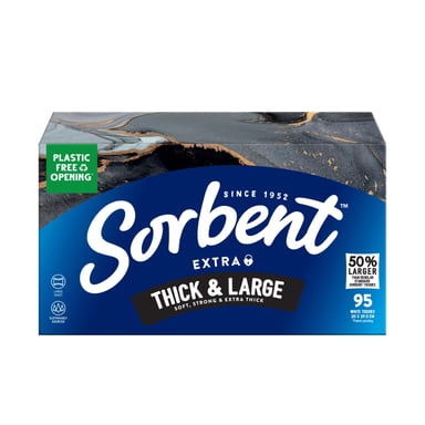 SORBENT FACIAL TISSUES THICK & LARGE 95 PACK