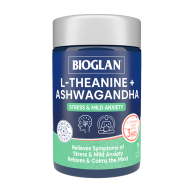 BIOGLAN L-THEANINE + ASHWAGANDHA 50 TABLETS