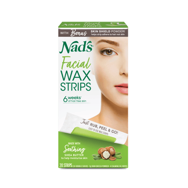 NADS FACIAL WAX STRIPS 20 PACK