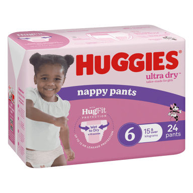 HUGGIES ULTRADRY NAPPY PANTS JUNIOR GIRL 24 PACK