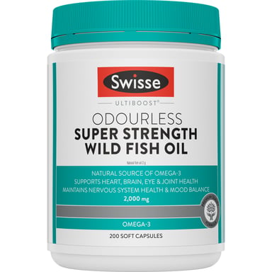 SWISSE ULTIBOOST ODOURLESS SUPER FISH OIL CAPSULES 200