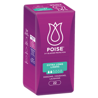 POISE 3-IN-1 LINER EXTRA LONG 2D 22 PACK