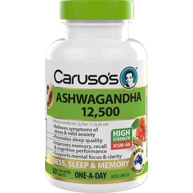 CARUSOS ASHWAGANDHA 12,500 50 TABLETS