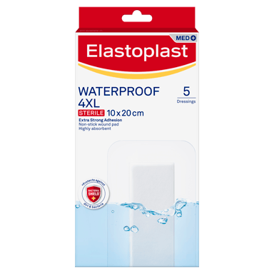 ELASTOPLAST WATERPROOF 4XL DRESSING 10CM X 20CM 5 PACK