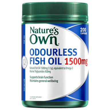 NATURES OWN ODOURLESS FISH OIL 1500MG 200 CAPSULES