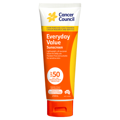 CANCER COUNCIL EVERYDAY VALUE SUNSCREEN TUBE SPF50+ 250ML