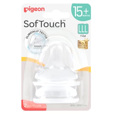 PIGEON TEAT SOFT TOUCH WIDE NECK 15+ MONTHS 2 PACK